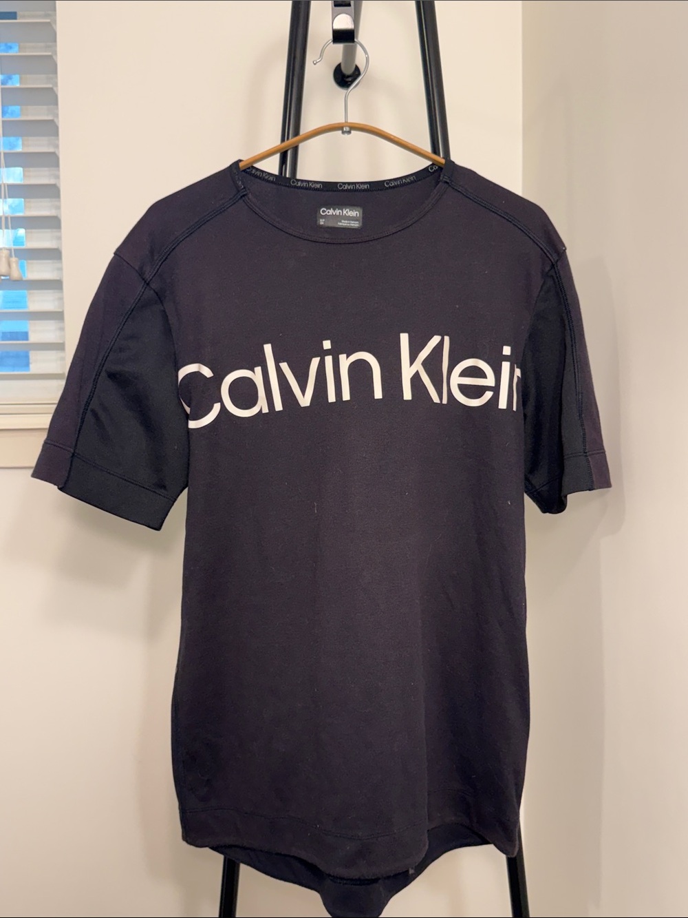 Calvin Klein Black Short-Sleeve Tee with White Logo